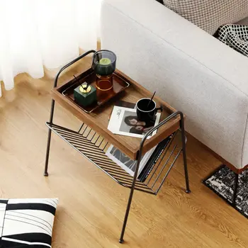 Современный диван, приставной столик, угловой столик для сидения из массива дерева, подставка для журналов, книг, газет, прикроватный столик для отдыха, журнальный столик