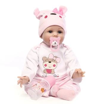 Куклы-реборны Tianara Blue Eyes с медвежонком, очаровательная новорожденная кукла Bebe для детей, специальные подарки, наряды в виде лягушки, Милые каштановые волосы