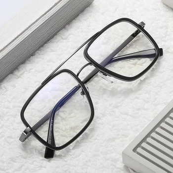 2022 Ретро Мужские Квадратные очки в синей оправе Мужские Повседневные Весенние очки с защитой от ультрафиолета На заказ Близорукие Пресбиопические очки