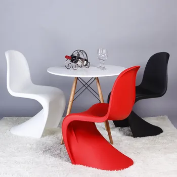 Скандинавский простой стул S-образной формы, Современный обеденный стул, дизайнерский высокий стул, который можно сложить, креативный стул для отдыха.