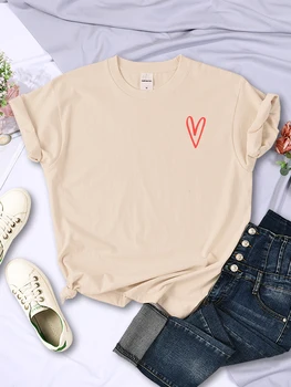 Простые штрихи в форме любви, женская футболка в стиле хип-хоп, дышащая Мягкая уличная одежда с коротким рукавом, Новая футболка, повседневные футболки Harajuku