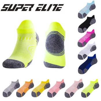 Носки для бега, Быстросохнущие мужские и женские красочные спортивные носки-лодочки, носки для фитнеса, баскетбола, велоспорта на открытом воздухе