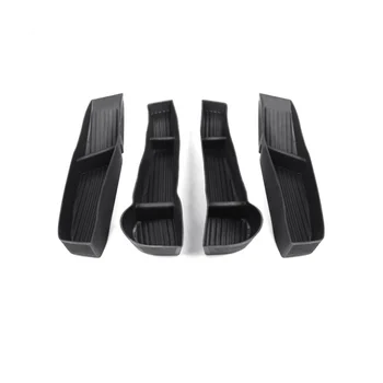 Дверной лоток-органайзер для аксессуаров модели Y 2021-2023 годов выпуска, коробка для хранения на передней и задней дверях автомобиля, TPE, черный, 4ШТ.