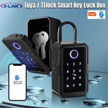Tuya Smart Key Lock Box Отпечатки пальцев Bluetooth Wifi Приложение Цифровой ключ Разблокировки Электроники Водонепроницаемый Настенный сейф безопасности