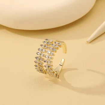 2023 Новое Корейское открытое кольцо с изысканным геометрическим характером, Элегантное Модное Милое кольцо, женские украшения