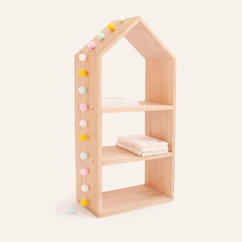 Детский книжный шкаф из массива дерева в скандинавском стиле Современная минималистичная мебель Стеллаж для хранения детских игрушек Полка для обуви Домашний шкаф для хранения