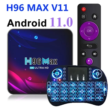 LEMFO V11 Smart TV Box Android 11 4G 64GB 4K Android TV Box 2022 H96 MAX V11 Smart TV Box 2.4G 5.8G WIFI телеприставка H96max