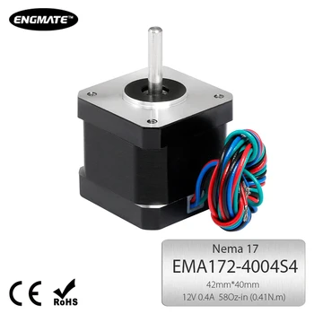 ENGMATE EMA172-4004S4 Домашняя автоматизация 42x40 мм Шаговый двигатель Nema 17 с высоким крутящим моментом, низким уровнем шума/вибрации