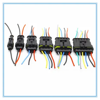 10 комплектов разъемов для автоматического подключения проводов 1 2 3 4 5 6-позиционный автоматический разъем для мужчин и женщин, водонепроницаемый электрический разъем с кабелем