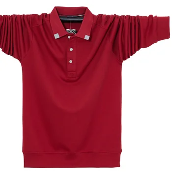 2023 Новые поступления мужских рубашек поло оверсайз с длинным рукавом и отложным воротником, осенне-зимняя хлопковая теплая рубашка поло, брендовая одежда