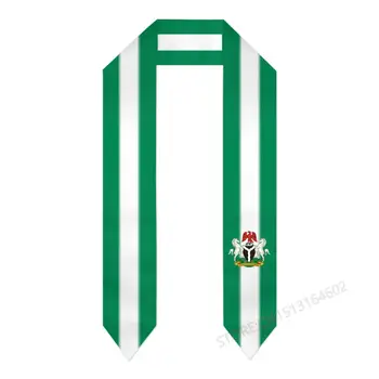 Пользовательское название Или логотип Шарф с флагом Нигерии, Выпускной Палантин, пояс для международного обучения за границей в классе 2023 года, Шаль