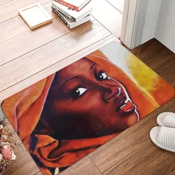 Эфиопская роспись, нескользящий коврик для гостиной, африканская женщина, ковер для прихожей, Приветственный коврик для спальни, декоративный