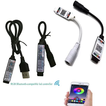 DC5-24V USB/DC Mini Bluetooth-совместимый Контроллер Приложения Для Смартфона с Беспроводным Управлением Для Светодиодной Ленты 5050 3528 RGB
