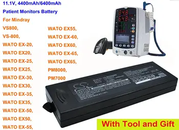 CS 4400 мАч/6400 мАч Аккумулятор для монитора пациента Mindray WATO EX50, EX-60, EX60, EX-65, EX65, PM8000, PM7000
