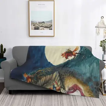 Фантастическое одеяло Mr. Fox из флиса и фланели, Всесезонное дышащее Супер Теплое тонкое одеяло Moon Throw для автомобиля, плюшевое тонкое одеяло