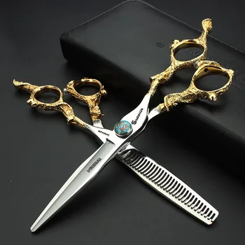 Высококачественные ножницы для волос, 6-дюймовые сапфировые профессиональные ножницы для волос golden dragon home, Японские профессиональные парикмахерские ножницы