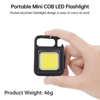 Оптовый Мини-светодиодный брелок-фонарик 3 Вида режимов освещения Яркий USB-перезаряжаемый Маленький фонарик Для работы на открытом воздухе