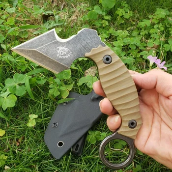 Нож TheOne Unicorn Claw Karambit Knife AUS-8 Blade Desert G10 Ручка Тактический EDC Инструмент Выживания Для Самообороны Kydex Ножны В Оболочке