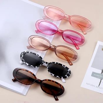 Винтажные солнцезащитные очки для женщин в маленькой овальной оправе, солнцезащитные очки модных оттенков, поляризованные очки UV400, солнцезащитные очки для велоспорта на открытом воздухе