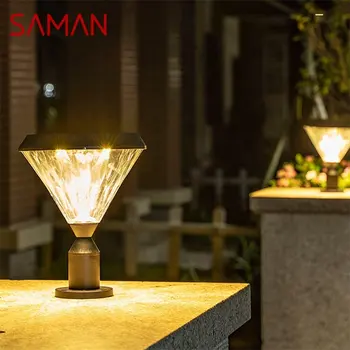 SAMAN Solar Классический настенный наружный светильник Светодиодный Водонепроницаемый светильник на столбе для дома, патио, веранды