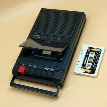 Ретро-стереокассетный плеер Walkman, Музыкальный магнитофон, Автореверс звука С диктофоном, внешний динамик, воспроизведение по USB