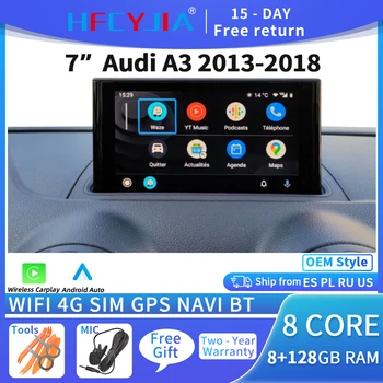 Система Android 11 Автомобильный Радиоплеер для Audi A3 2013-2018 WIFI 4G SIM 8 + 128 ГБ оперативной памяти BT Carplay GPS Navi Мультимедиа Стерео