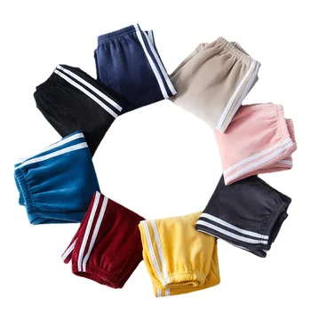 Разноцветные детские золотые бархатные леггинсы для девочек, новинка зимы 2022 года, толстые дышащие спортивные штаны в чистую цветную полоску, теплые штаны для мальчиков