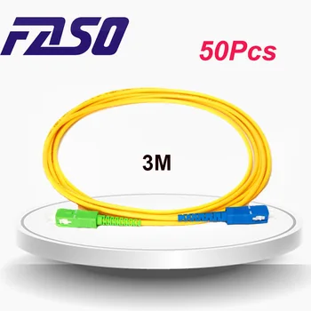 FASO 50шт 3Mtr SC/APC-SC/UPC Волоконно-Оптический Кабель Однорежимный 9/125 G652D Симплексный 3,0 мм Желтая Оболочка LSZH