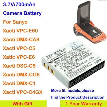 700 мАч Аккумулятор для камеры DB-L20, DB-L20A для Sanyo Xacti E60, C1, C4, C5, C6, CA8, J4, CG65, E6, E7, CG6, CG9, CA8, CA65, CA9