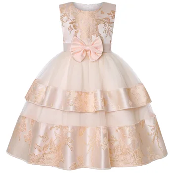 Платье принцессы с цветочным узором для девочек, детская летняя пачка, свадебные платья на День рождения для девочек 5, 8, 10 лет, детское платье, костюмная одежда