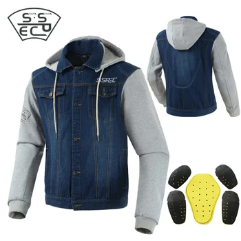 Новая джинсовая мотоциклетная куртка, повседневный свитер, джинсовая куртка, толстовка для мотокросса, куртка для верховой езды, Ветрозащитное пальто с 5 шт. протекторами