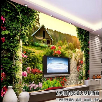 beibehang ТВ фоновые обои 3d сад большая фреска гостиная спальня диван украшение отеля