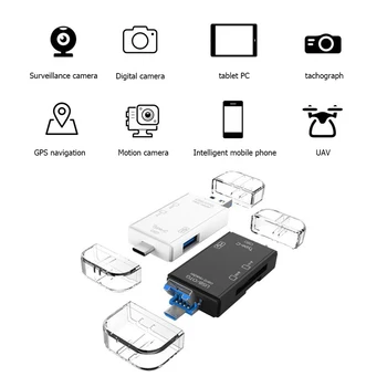 Устройство чтения карт памяти OTG 6 в 1 Флэш-накопитель TF Micro USB SD Card Reader для Macbook Samsung Huawei Ноутбук Телефон