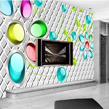 Индивидуальные крупномасштабные фрески wellyu Технология 3D стереоскопического красочного хрусталя sense TV фоновые обои для стен