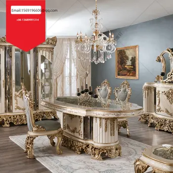 Изготовленный на заказ европейский роскошный обеденный стол из массива дерева вилла во французском дворце элитная мебель роскошные обеденные столы и стулья