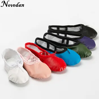 Количество Женская обувь с мягкой кожаной подошвой для девочек, обувь для балетных танцев, обувь для носков, Детская обувь для фитнеса, розово-черные тапочки, все размеры