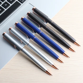 Креативная металлическая шариковая ручка Turn The Style Материал из нержавеющей стали 11,6 см Заправка черно синими чернилами для школьных канцелярских принадлежностей