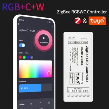 Умный светодиодный контроллер Zigbee Smart Home Scene DIY RGB CCT Пульт дистанционного управления Работает с Smart Life Tuya Alexa Zigbee Gateway